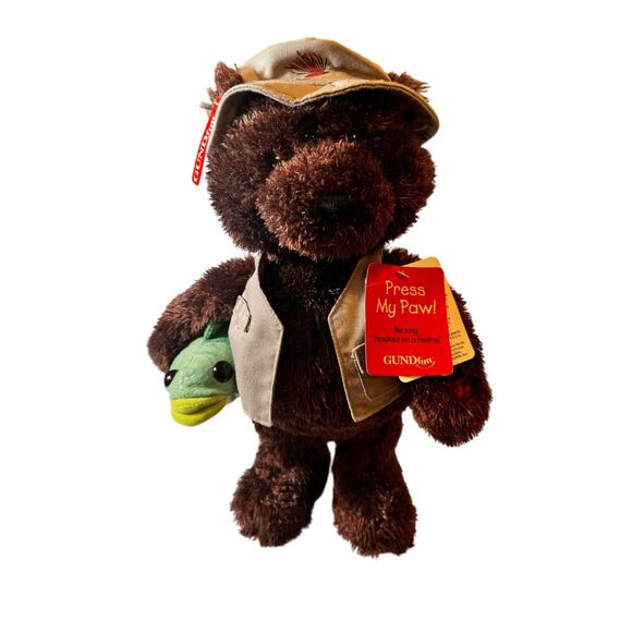Gund Boris the Animated Fishing Bear, sings "Hooked on‎ a Feeling." - Picture 1 of 4
